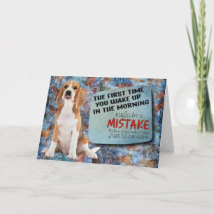 笑わされる考えBeagle誕生日カード カード