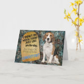 笑わされる考えBeagle誕生日カード カード (黄色い花)