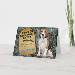 笑わされる考えBeagle誕生日カード カード