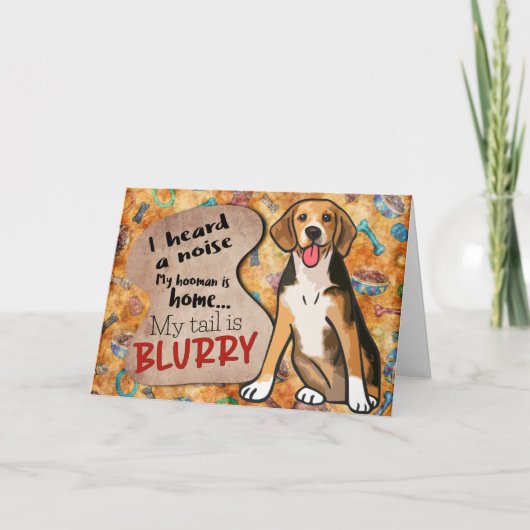 笑わされる考えBeagle誕生日カード カード (正面)