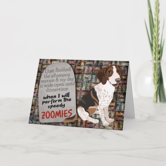 笑わされる考えBeagle誕生日カード カード (正面)