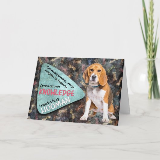 笑わされる考えBeagle誕生日カード カード (正面)
