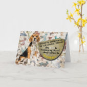 笑わされる考えBeagle誕生日カード カード (黄色い花)