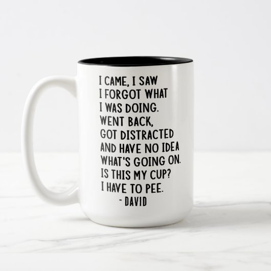 「笑わされる見来た見たよ引用文 ツートーンマグカップ (左)