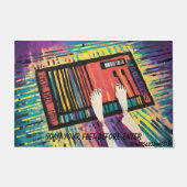 笑わされる足バーコード形式 ドアマット (正面)