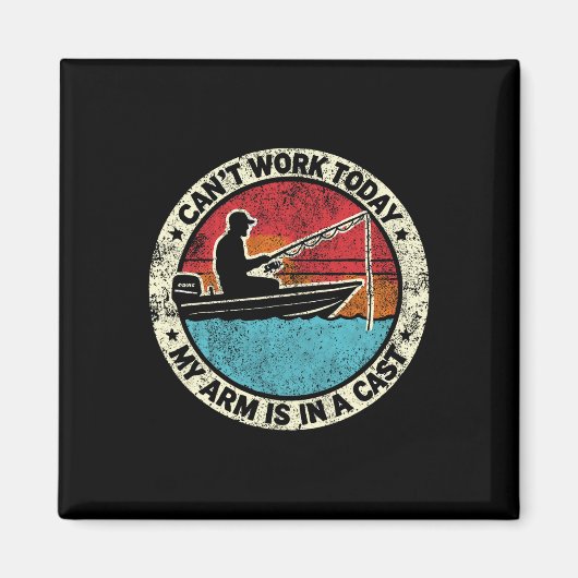 笑わされる魚釣り今日はCで腕が動かない マグネット (正面)