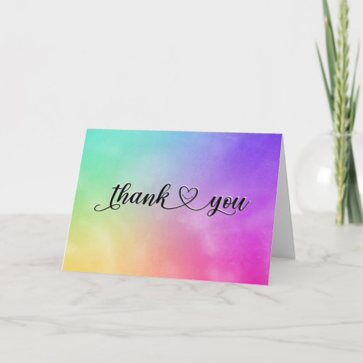 笑顔ありがとうハートオンウォーター色 サンキューカード (正面)
