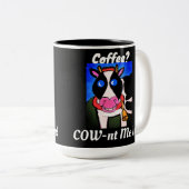 笑顔おもしろいの漫画コーヒー愛の牛 ツートーンマグカップ (正面右)