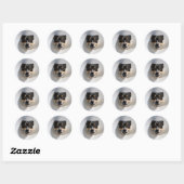笑顔おもしろいの犬 ラウンドシール (シート)