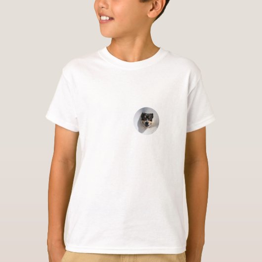 笑顔おもしろいの犬 Tシャツ (正面)