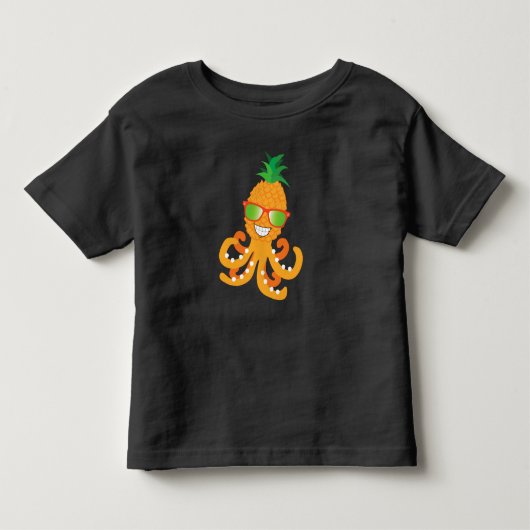 笑顔おもしろいの異国熱帯産パイナップルタコ トドラーTシャツ (正面)