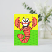 笑顔おもしろいロブスター ポストカード (スタンド正面)