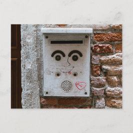 笑顔おもしろい付き郵便顔 ポストカード