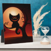 笑顔お洒落の黒猫 フォトプラーク (側面)