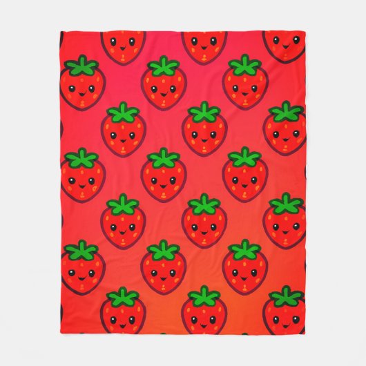 笑顔が楽しめる可愛い顔柄 フリースブランケット (正面)