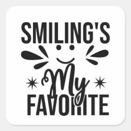 笑顔が私のお気に入り、笑うのが私の好きなこと スクエアシール