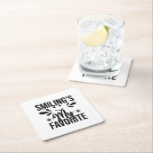 笑顔が私のお気に入り、笑うのが私の好きなこと スクエアペーパーコースター (インサイチュ)