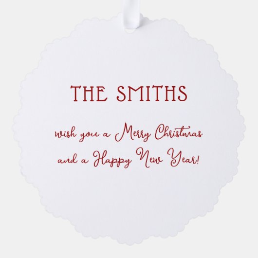 笑顔すてきサンタウォーター色クリスマスリース オーナメントカード (裏面)