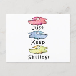 笑顔でいこう!色とりどりの歯ばっかり魚 ポストカード