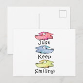 笑顔でいこう！色とりどりの歯ばっかり魚 ポストカード (正面/裏面)