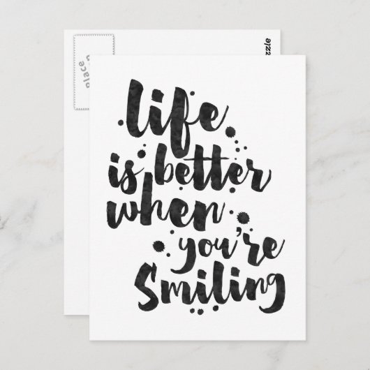 笑顔で人生が良い – カー感動的ド ポストカード (正面/裏面)