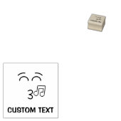 笑顔で口笛を吹く顔 ラバースタンプ (押印)