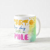 笑顔で始まる一日 – かわいい コーヒーマグカップ (正面右)