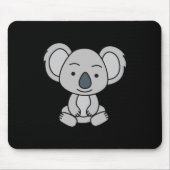 笑顔で座っているかわいいコアラ マウスパッド (正面)