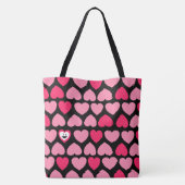 笑顔で心のこもったハート トートバッグ (裏面)