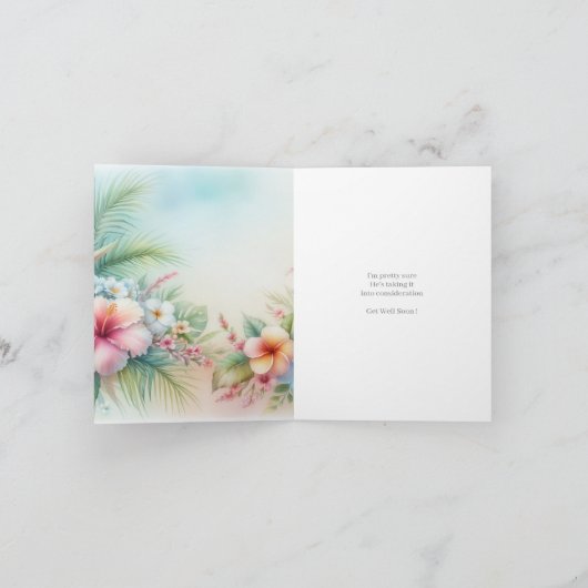 笑顔で早く回復してね:面白い回復カード サンキューカード (内部)