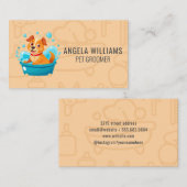 笑顔で楽しい愛犬が入浴 名刺 (正面/裏面)