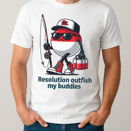 笑顔で釣りをするパパ Tシャツ
