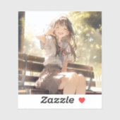 笑顔で3ピースJKシール|寿司娘 Seal GenerativeAI シール (シート)