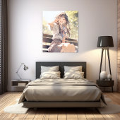 笑顔で３ピースJK アートパネル｜寿司娘 Art Panel GenerativeAI キャンバスプリント