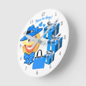 笑顔とショッピング、買い物時間 ラウンド壁時計 (傾斜)