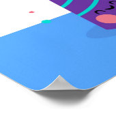 笑顔のお誕生日ケーキと風船 ポスター (角)