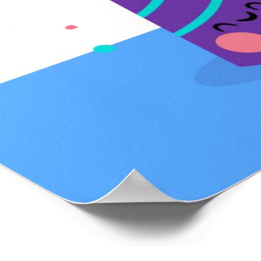 笑顔のお誕生日ケーキと風船 ポスター (角)