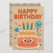 笑顔のお誕生日ケーキカード (正面/裏面)