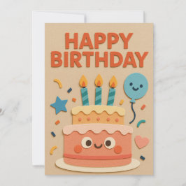 笑顔のお誕生日ケーキカード