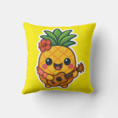 笑顔のかわいいパイナップル – トロピカル クッション (裏面)