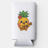 笑顔のかわいいパイナップル – トロピカル スリム缶クーラー (裏面)