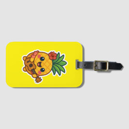 笑顔のかわいいパイナップル – トロピカル ラゲッジタグ