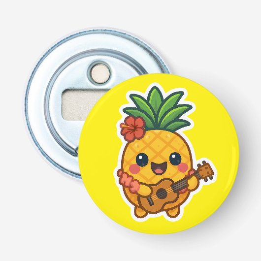笑顔のかわいいパイナップル – トロピカル 栓抜き (正面)