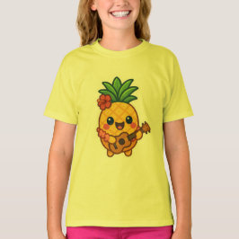 笑顔のかわいいパイナップル – トロピカル Tシャツ