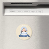 笑顔のかわいいヴァージンメアリーウィズフラワー – Beige マグネット (インサイチュ (食洗機))