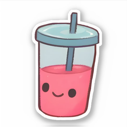 笑顔のぬるし：かわいいイチゴぬるし シール (正面)