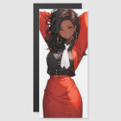 笑顔のアニメ女性 (正面/裏面)