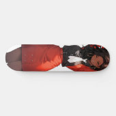 笑顔のアニメ女性 スケートボード (横)