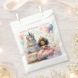 笑顔のアフロアメリカンプリンセスキャッスルケーキギフト フェイバーバッグ