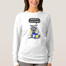 笑顔のアライグマTee - "あなたのゴミ箱の中に何が？"